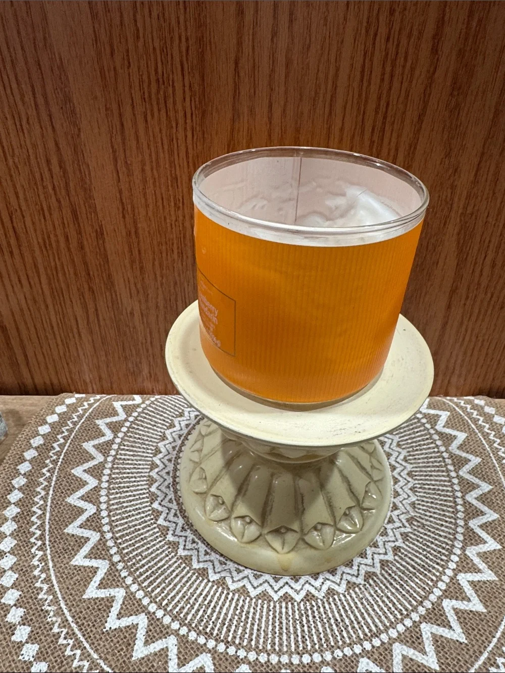 Mid Century VTG Decorative Ceramic Pedestal Greek Style Pillar Candle Holder